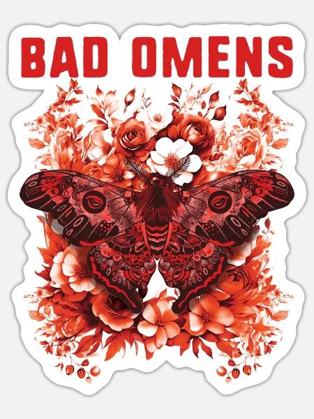 Bad Omens Moth Grunge Goth Bad Omens - Sticker Größe S (10 x 10 cm) - Mattweiß