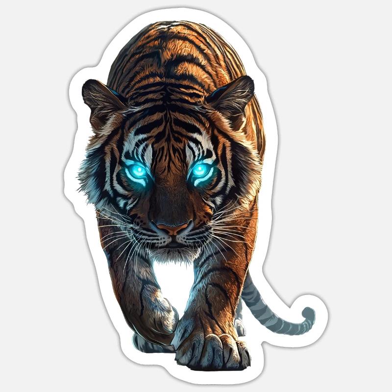 Tiger - Sticker Größe S (10 x 10 cm) - Mattweiß