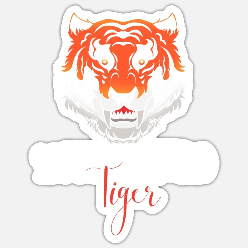 Säbelzahntiger - Sticker Größe S (10 x 10 cm) - Mattweiß