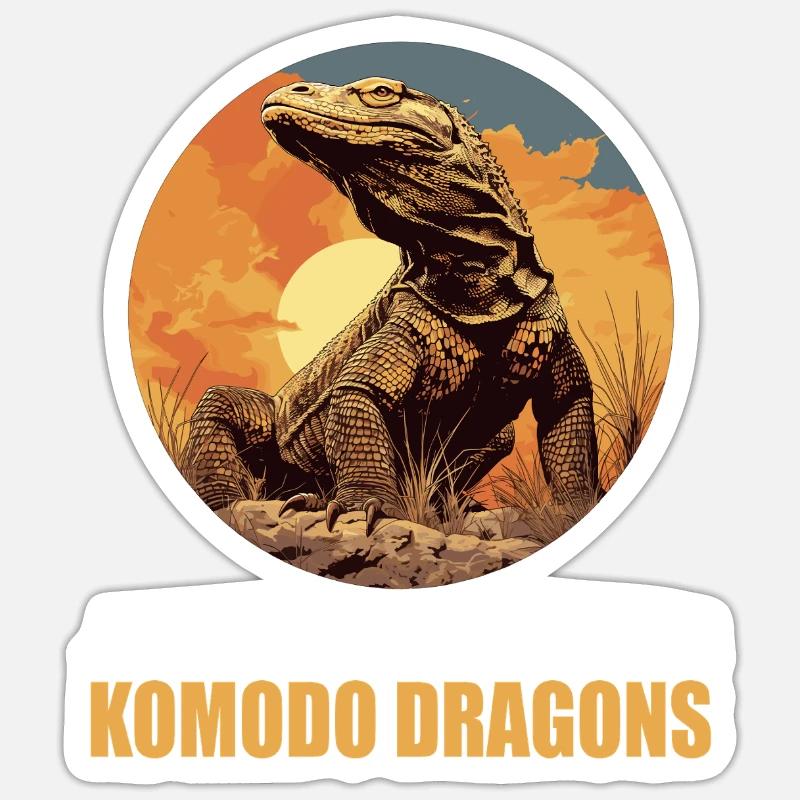 Komodowarane Komodowaran - Sticker Größe S (10 x 10 cm) - Mattweiß