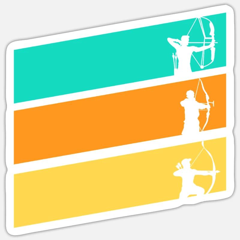 Archer Tir à l’arc - Sticker taille S (10 x 10 cm) - blanc mat