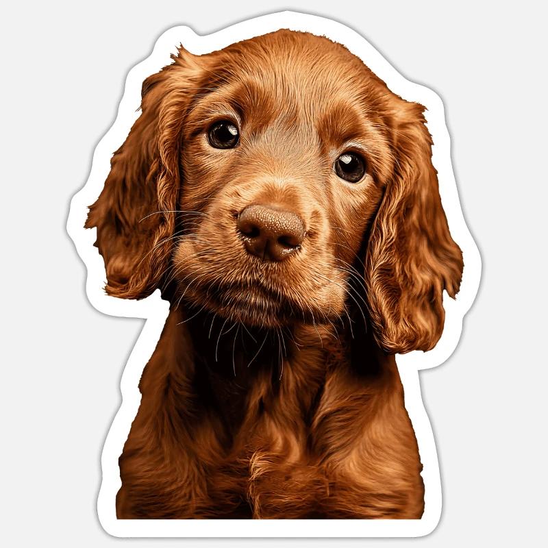 Irish Setter - Sticker Größe S (10 x 10 cm) - Mattweiß