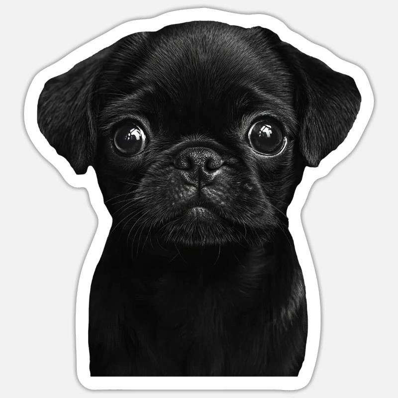 Mops Sticker Größe S (10 x 10 cm)