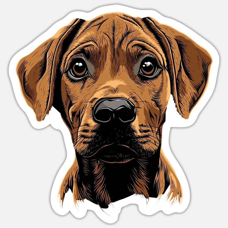 Rhodesian Ridgeback - Sticker Größe S (10 x 10 cm) - Mattweiß