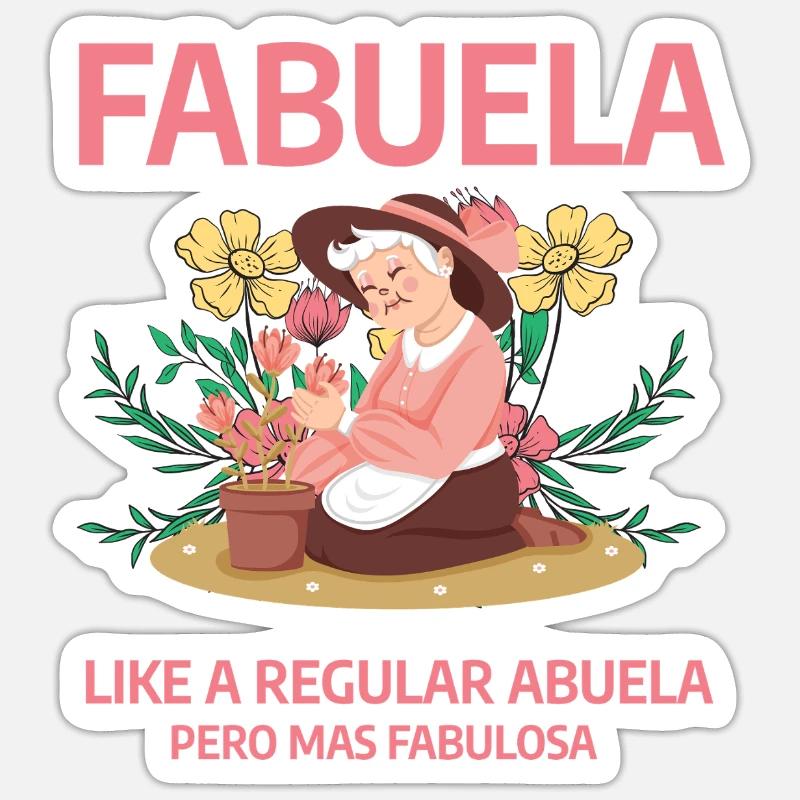 Fabuela - Sticker size S (10 x 10 cm) - white matte