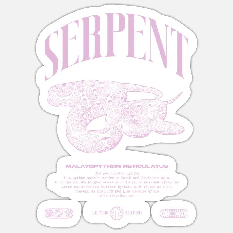 Gardien de reptiles python réticulé Streetwear Sticker taille S (10 x 10 cm)