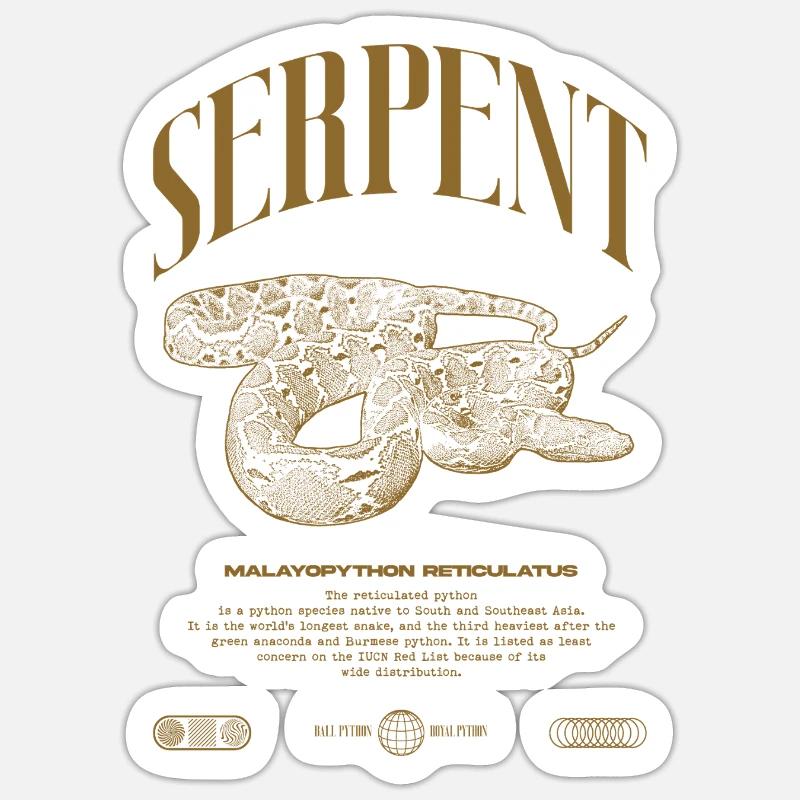 Gardien de reptiles python réticulé Streetwear Sticker taille S (10 x 10 cm)