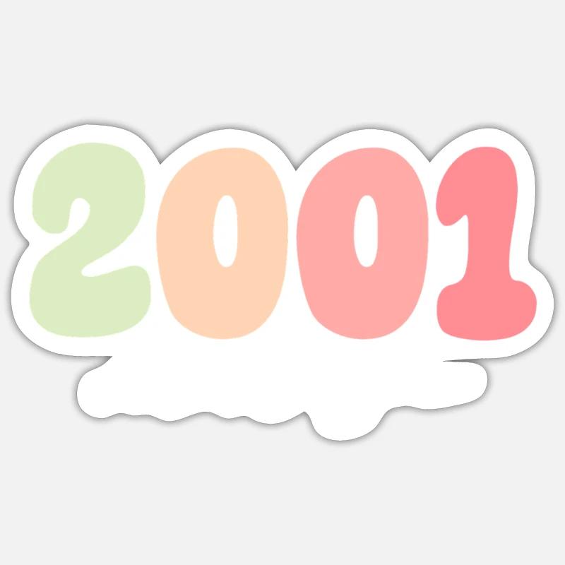 Année de naissance 2001 - Sticker taille S (10 x 10 cm) - blanc mat