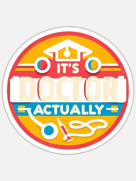 It's Doctor Actually 13 - Sticker Größe S (10 x 10 cm) - Mattweiß