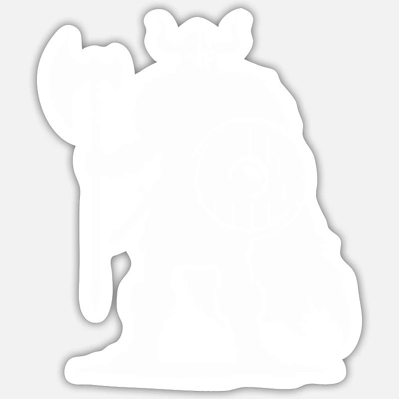 Guerrier viking - Sticker taille S (10 x 10 cm) - blanc mat