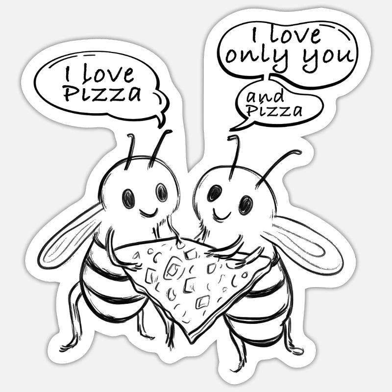 Adoro le api della pizza Adesivo