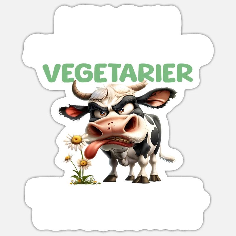 Second Hand Vegetarian - Sticker size S (10 x 10 cm) - white matte