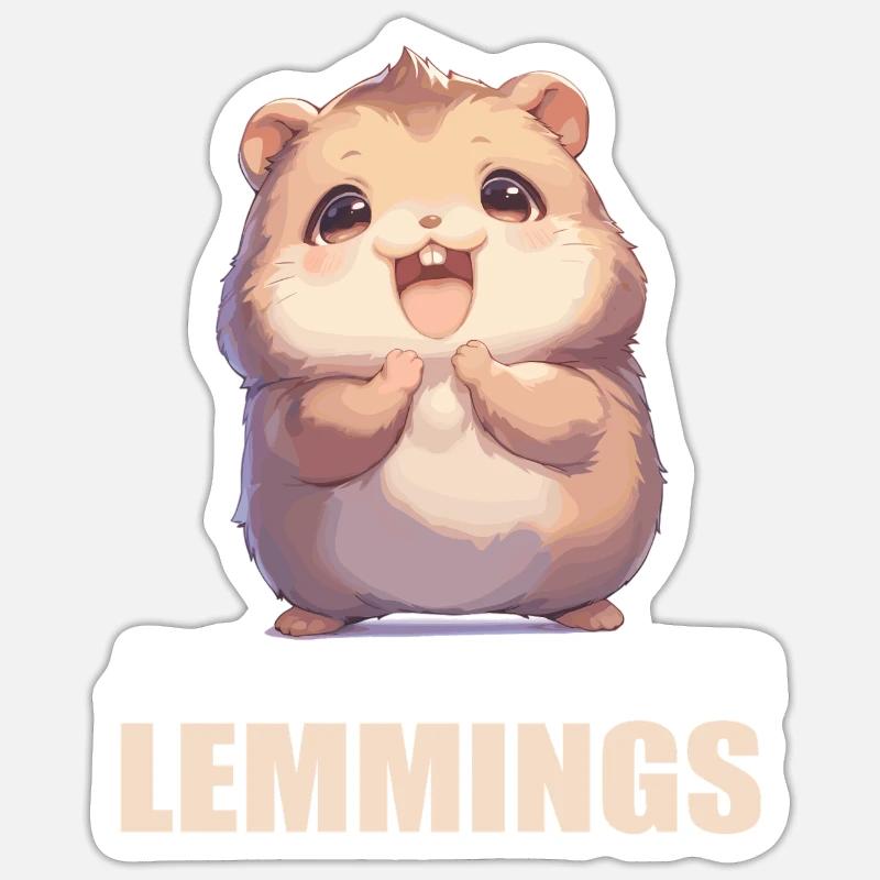 Lemminge Lemming - Sticker Größe S (10 x 10 cm) - Mattweiß