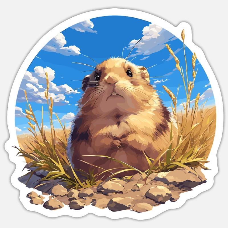Lemminge Lemming - Sticker Größe S (10 x 10 cm) - Mattweiß