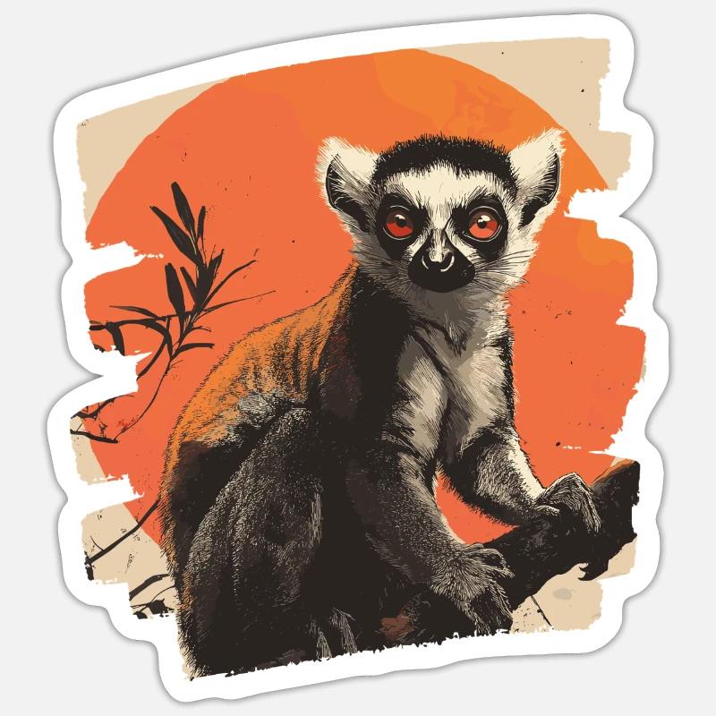 Lemur - Sticker size S (10 x 10 cm) - white matte