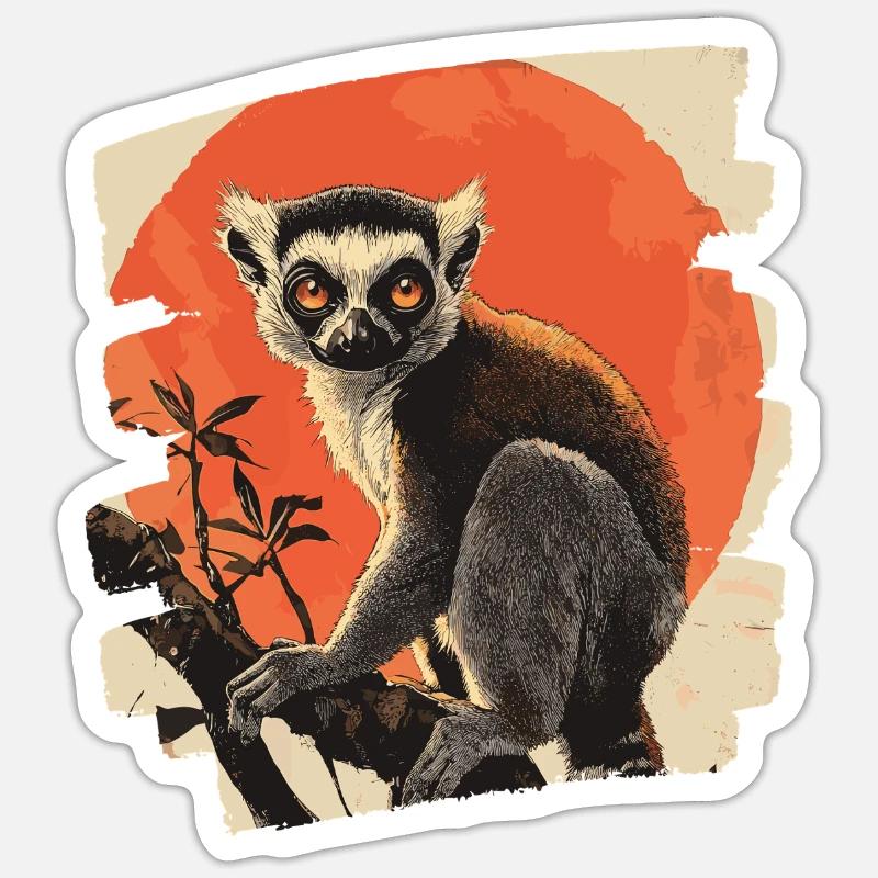 Lemur - Sticker size S (10 x 10 cm) - white matte