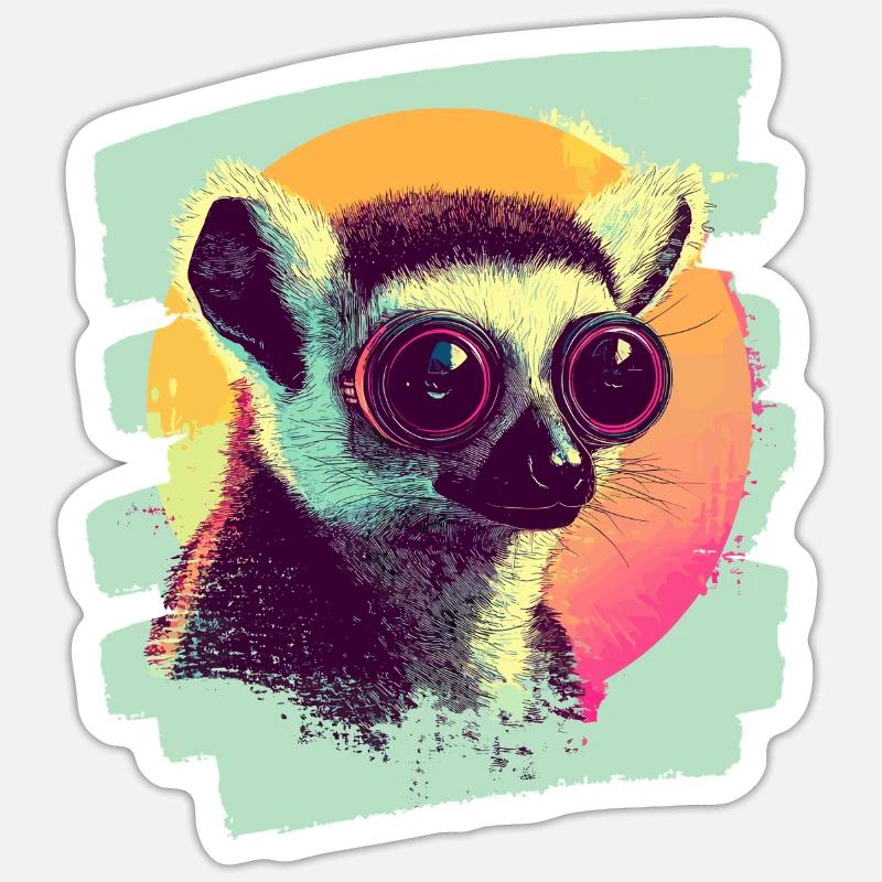 Lemur - Sticker size S (10 x 10 cm) - white matte