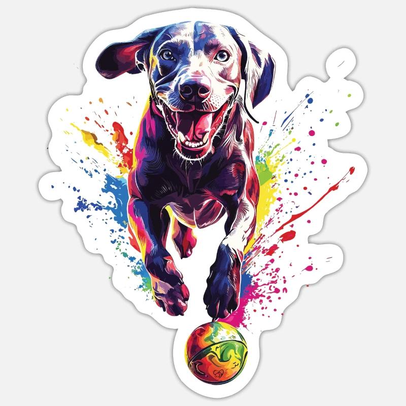 Weimaraner - Sticker Größe S (10 x 10 cm) - Mattweiß