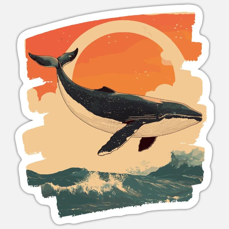 Whale - Sticker size S (10 x 10 cm) - white matte