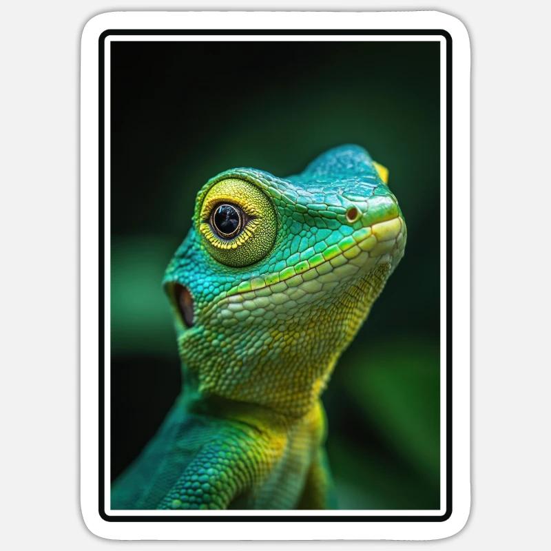 Eidechsen Eidechse - Sticker Größe S (10 x 10 cm) - Mattweiß
