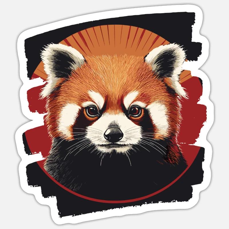Red panda - Sticker size S (10 x 10 cm) - white matte