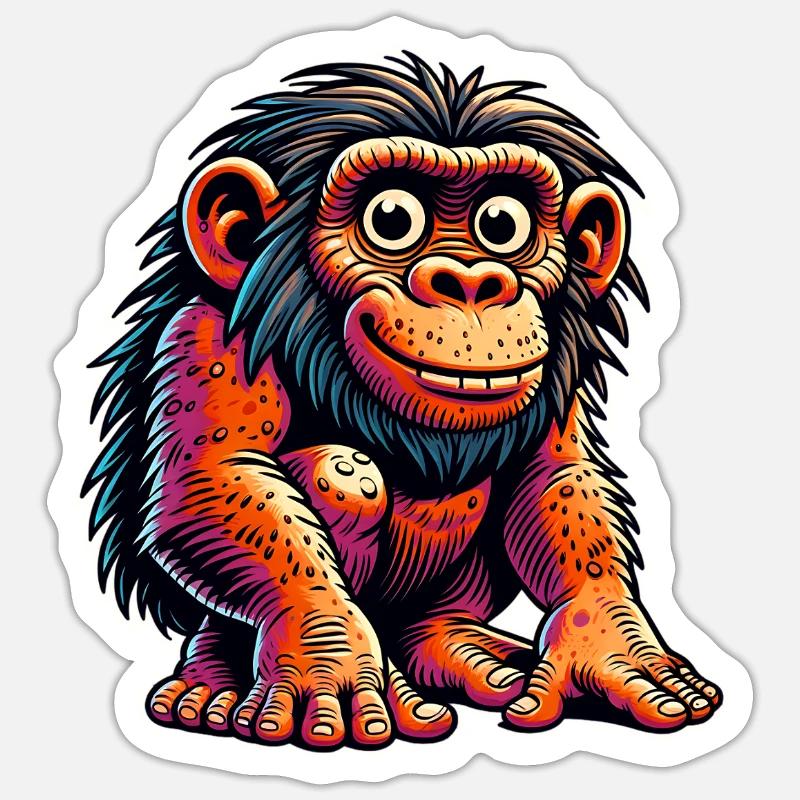 Neanderthal - Sticker size S (10 x 10 cm) - white matte