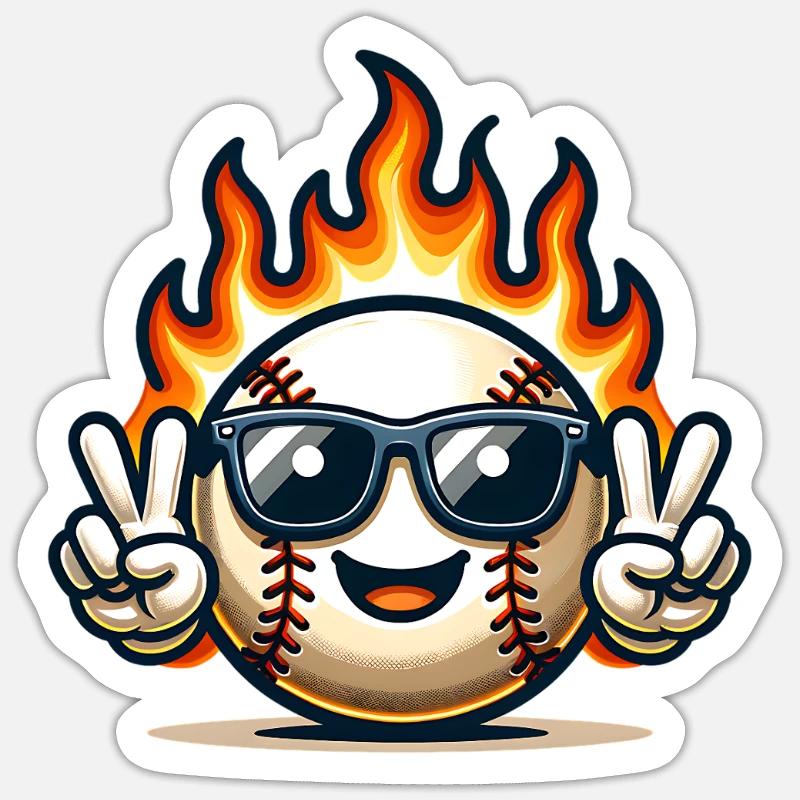 Baseball - Sticker Größe S (10 x 10 cm) - Mattweiß
