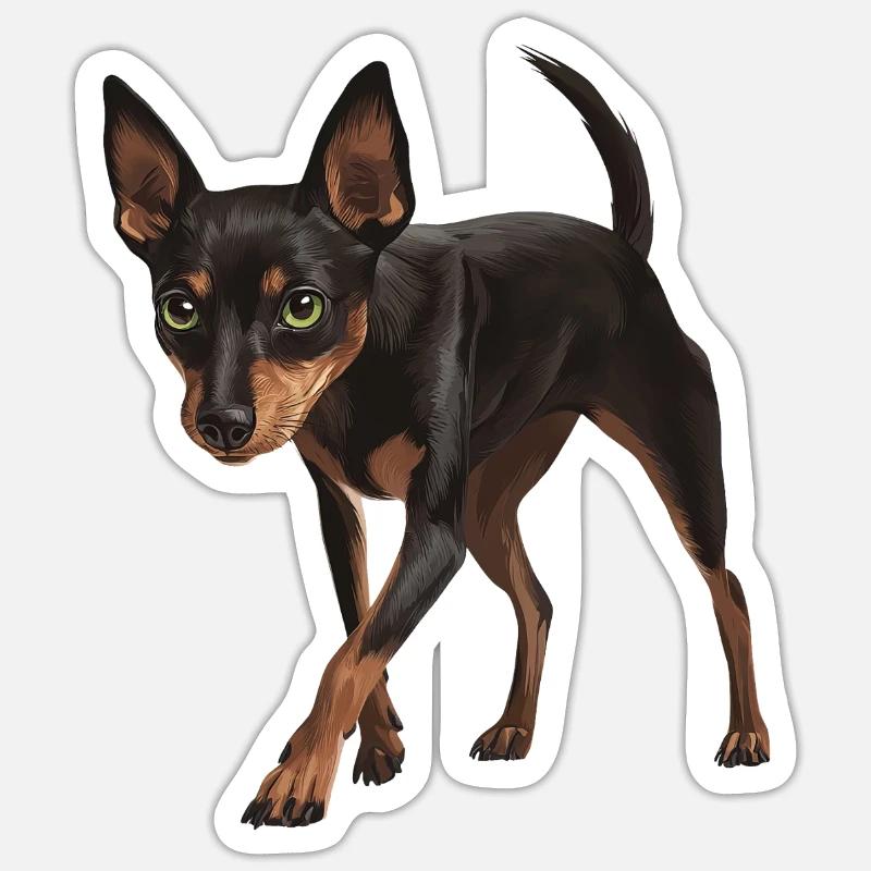 Zwergpinscher - Sticker Größe S (10 x 10 cm) - Mattweiß