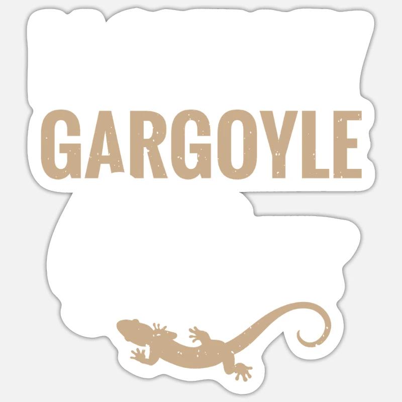 J’adore mes geckos gargouilles - Sticker taille S (10 x 10 cm) - blanc mat