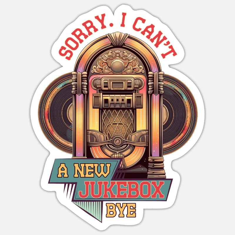 Jukebox Sammler - Sticker Größe S (10 x 10 cm) - Mattweiß
