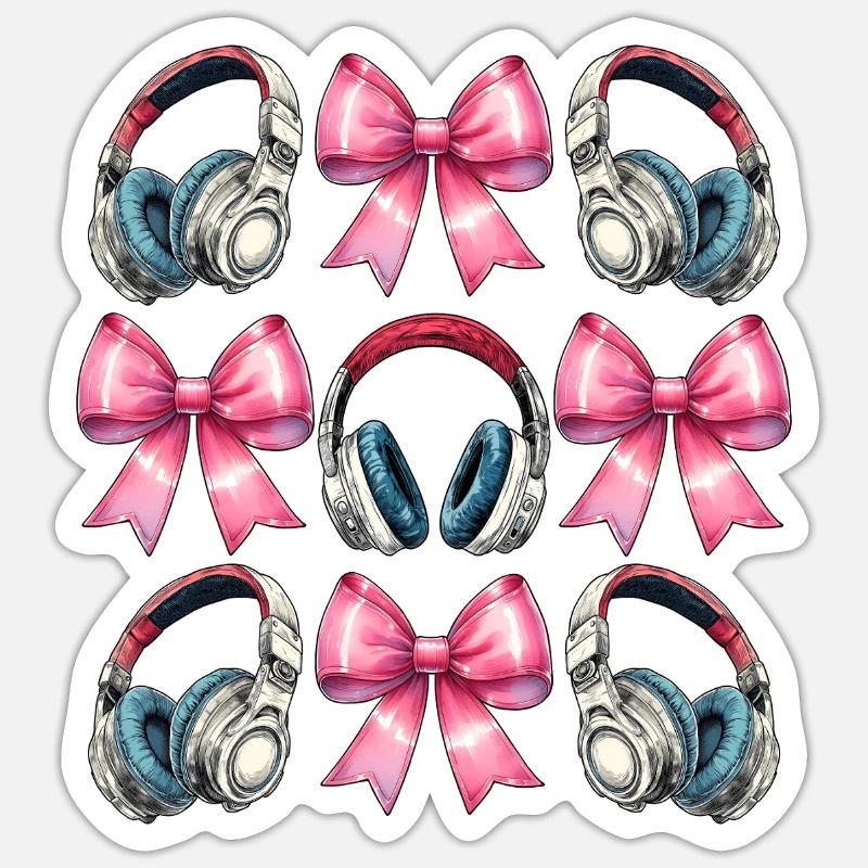 Coquette Bow Tontechniker Tontechniker Sticker Größe S (10 x 10 cm)