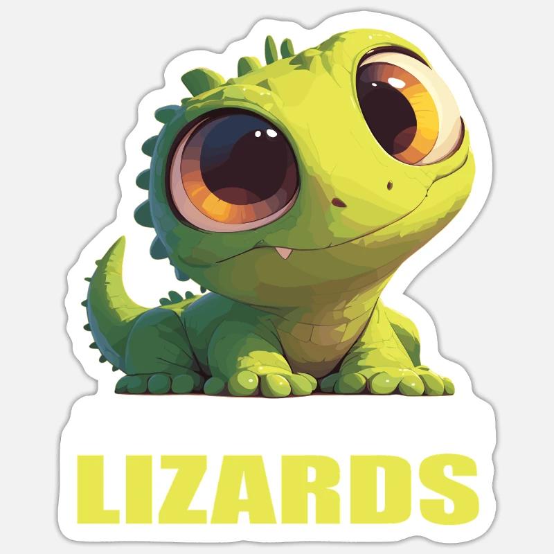 Eidechsen Eidechse - Sticker Größe S (10 x 10 cm) - Mattweiß