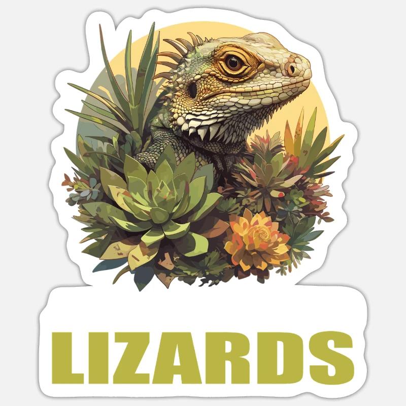 Eidechsen Eidechse - Sticker Größe S (10 x 10 cm) - Mattweiß