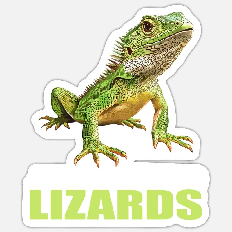 Eidechsen Eidechse - Sticker Größe S (10 x 10 cm) - Mattweiß