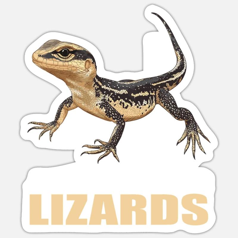 Eidechsen Eidechse - Sticker Größe S (10 x 10 cm) - Mattweiß