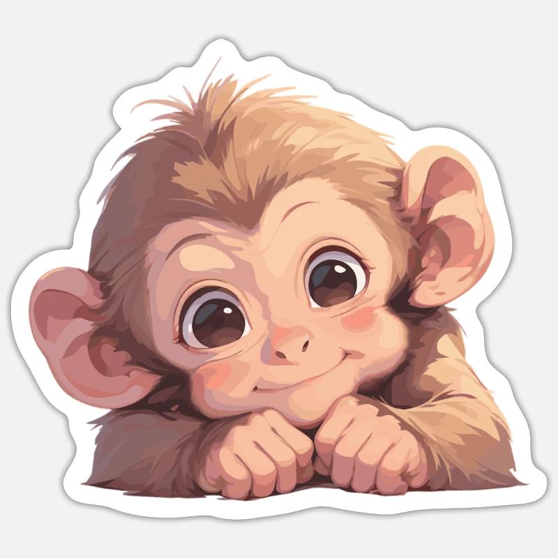 Macaque Macaque Sticker size S (10 x 10 cm)