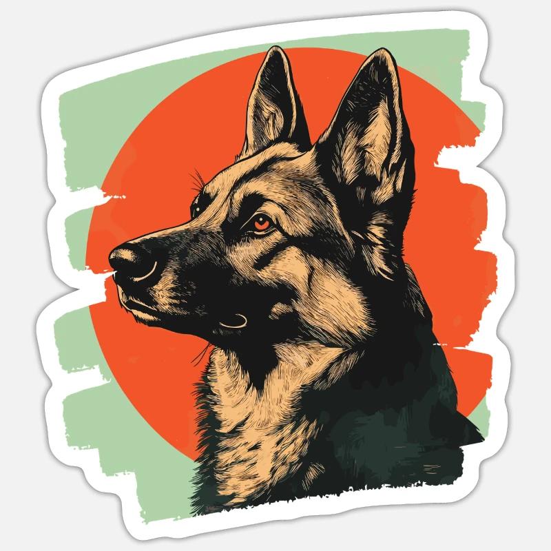 Chien de berger Sticker taille S (10 x 10 cm)