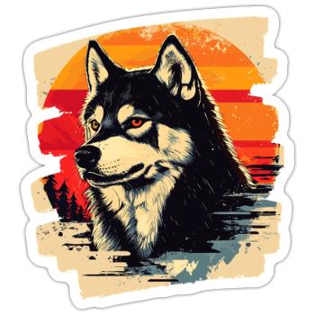 Husky - Sticker size S (10 x 10 cm) - white matte - Front