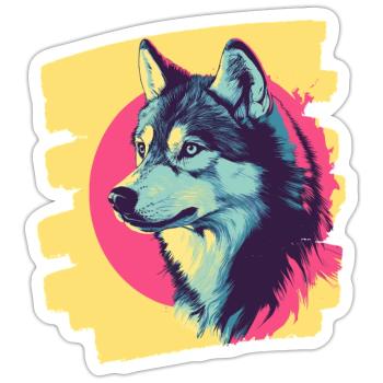 Husky - Sticker size S (10 x 10 cm) - white matte - Front