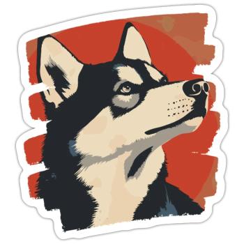 Husky - Sticker size S (10 x 10 cm) - white matte - Front
