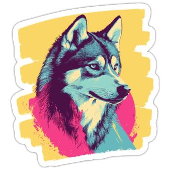 Husky - Sticker size S (10 x 10 cm) - white matte - Front