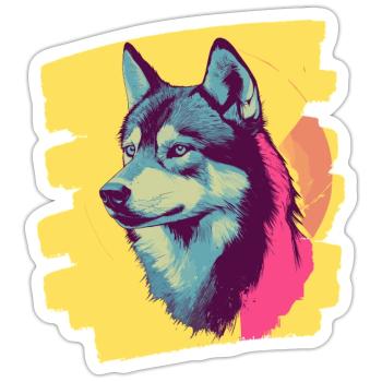 Husky - Sticker size S (10 x 10 cm) - white matte - Front