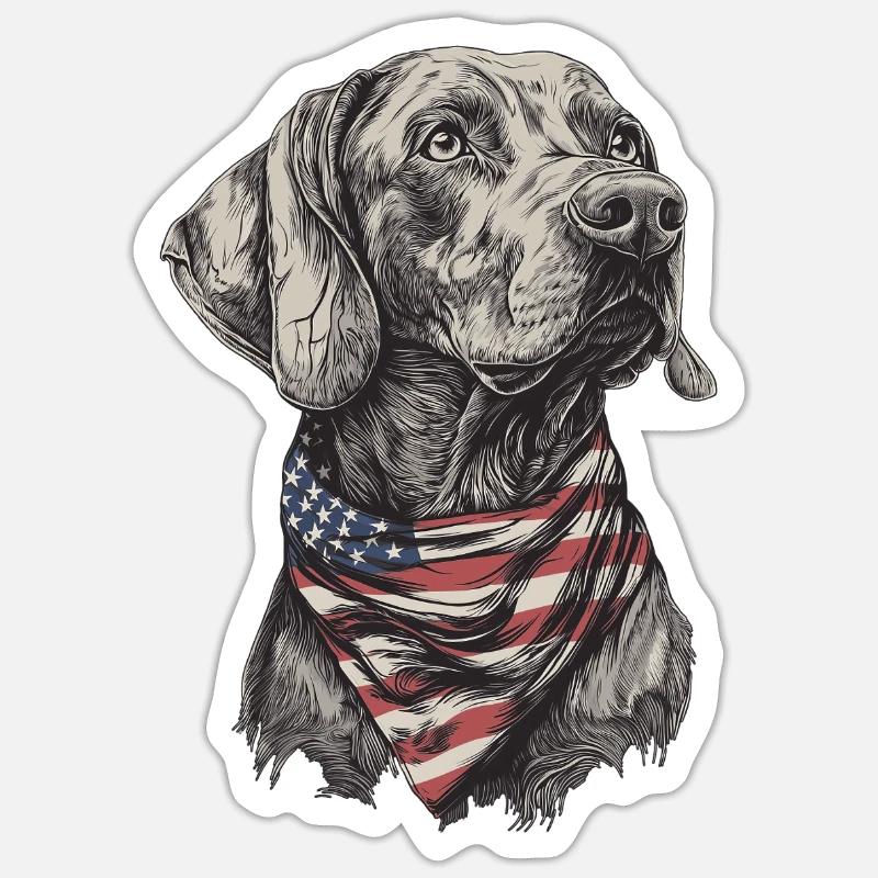 Weimaraner - Sticker Größe S (10 x 10 cm) - Mattweiß