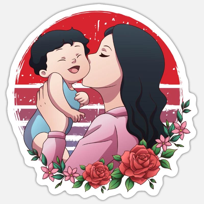 Maman de la fée Une - Sticker taille S (10 x 10 cm) - blanc mat
