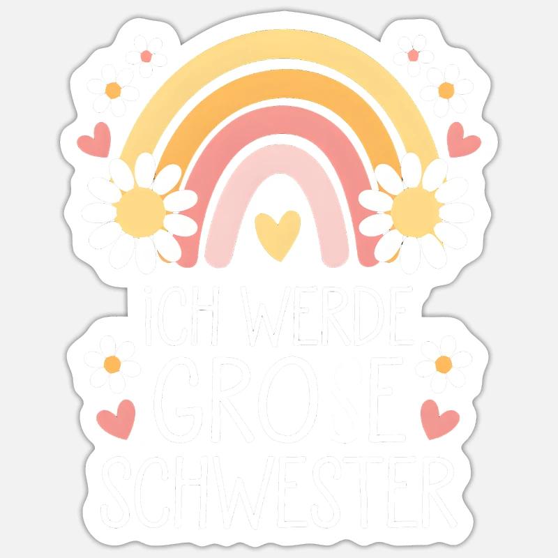 Ich Werde Große Schwester Regenbogen Boho Sticker Größe S (10 x 10 cm)