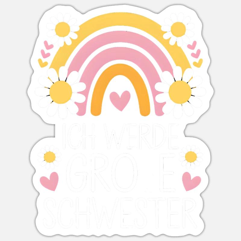 Ich Werde Große Schwester Regenbogen Boho Sticker Größe S (10 x 10 cm)