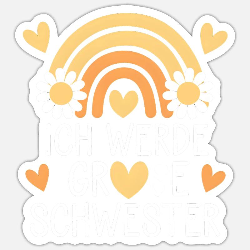 Ich Werde Große Schwester Regenbogen Boho Sticker Größe S (10 x 10 cm)