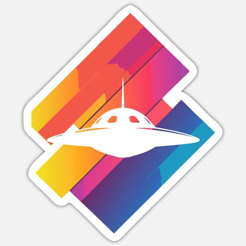 Vaisseau spatial Mars Scifi - Sticker taille S (10 x 10 cm) - blanc mat