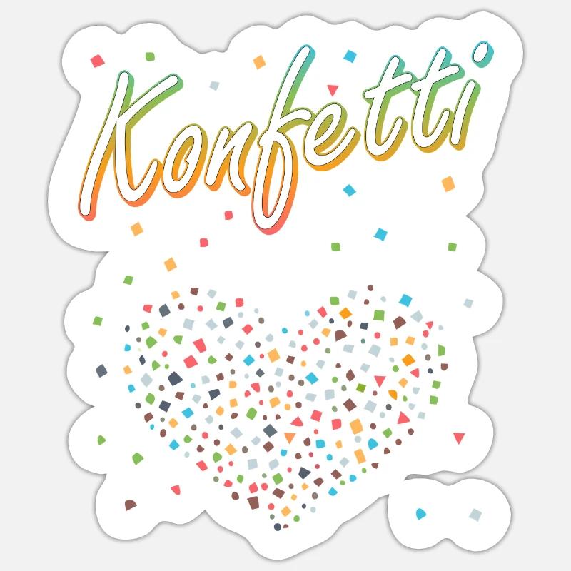 confettis carnaval carnaval design amusant - Sticker taille S (10 x 10 cm) - blanc mat