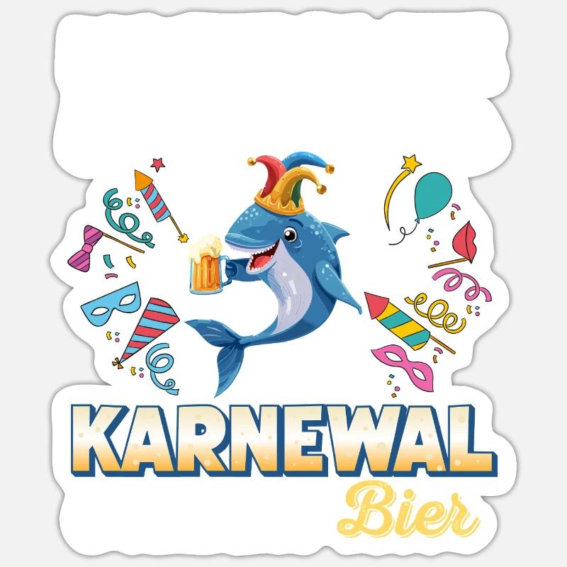 confettis carnaval carnaval design amusant - Sticker taille S (10 x 10 cm) - blanc mat